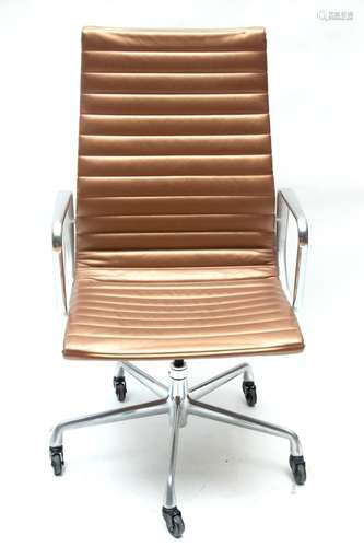 HERMAN MILLER UPHOLSTERED AND ALUMINUM, MANAGEMENT SWIVEL CH...