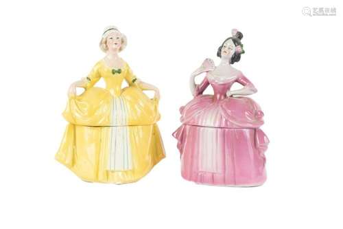 ERPHILA, MADAME POMPADOUR PORCELAIN DRESSER DOLL BOXES C 190...