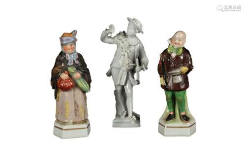 CAPO DI MONTE PORCELAIN CHARACTER FIGURES (3) C 1900 H 5&quo...