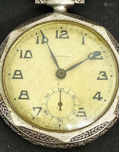 HARTFORD SWISS OPENFACE POCKET WATCH