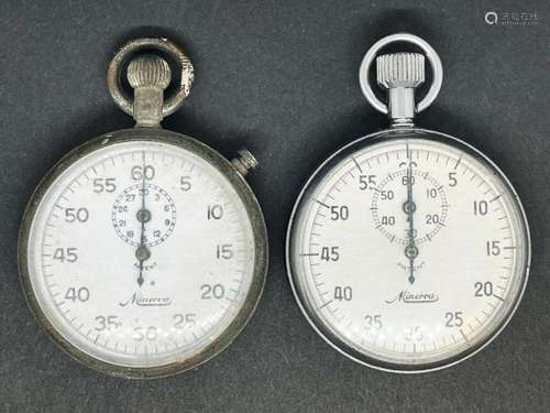 (2) MINERVA STOP WATCHES