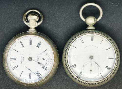 (2) 18 SIZE VINTAGE POCKET WATCHES