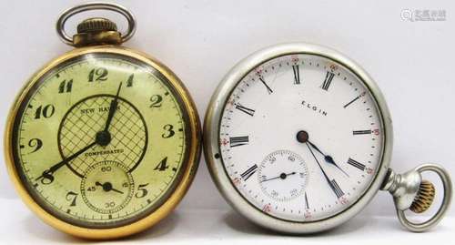 ELGIN & NEW HAVEN POCKET WATCH LOT