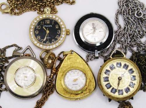 (5) LADIES PENDANT WATCH LOT