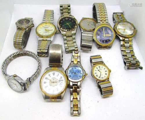 10 Two Tone Silver/Gold Mens Wirstwatches