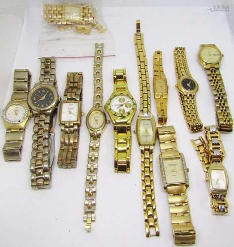 12 Gold Tone Womens Wrist Watches