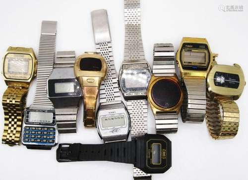 10 Vintage Digital Mens Wrist Watches (TimeX)