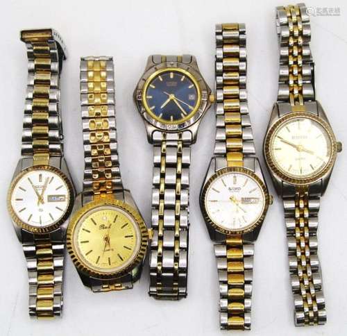 5 Two Tone Circle Face Mens Watches