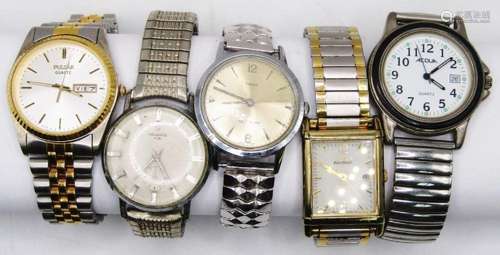 5 Stretch Band Mens Watches (Helbros, Pulsar)