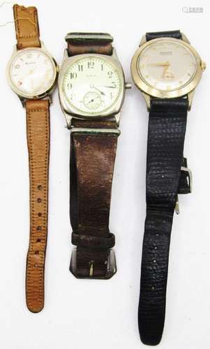 3 Mens Leather Band Watches (Westclock,Elgin)