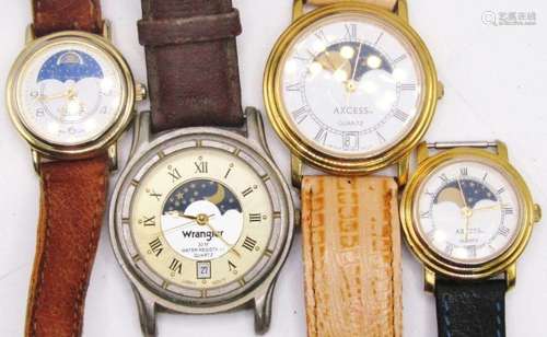 4 Sun and Moon Watches (2 Men 2 Women)