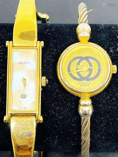 2 Gold Tone GUCCI Ladies Watches