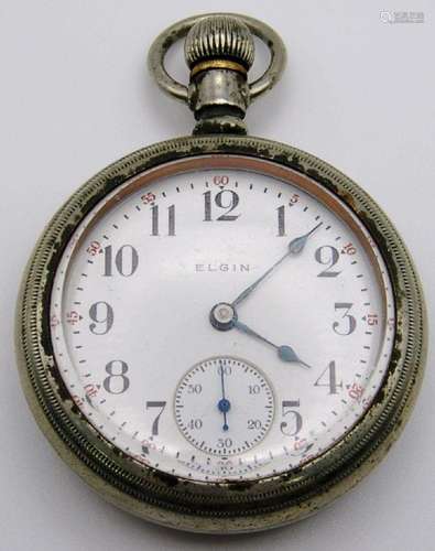 1914 ELGIN OPEN FACE SWING OUT POCKETWATCH