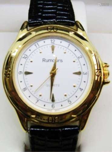 Women s Rumours Watch, Gold Tone, Leather Band