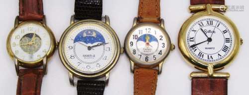 4-VTG UNISEX WRISTWATCHES WITH LEATHER