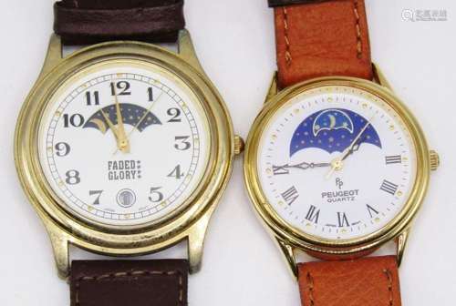 2-MEN S MOON PHASE WRISTWATCHES