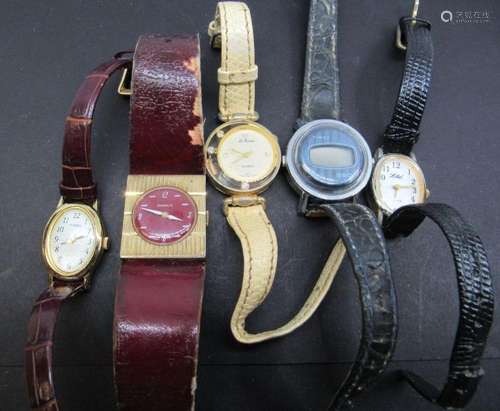 5 LADIES WRIST WATCHES-2 TIMEX- LTD