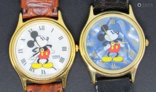 (2) Vintage Disney Lorus Mickey Mouse WATCHES