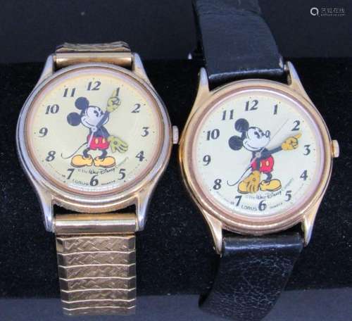 (2) Lorus 1980s Disney Mickey Mouse Quartz Watch