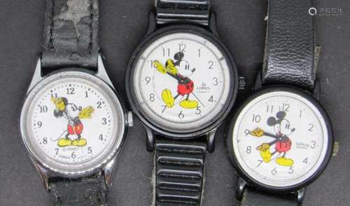 (3) MICKEY MOUSE LORUS WATCHES