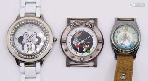 3-VINTAGE DISNEY WRISTWATCHES-MINNIE