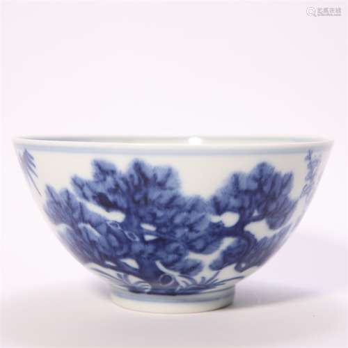 A blue and white porcelain bowl