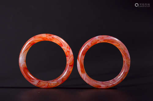 A pair of glass bracelets