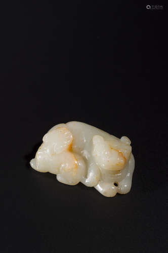 A white jade badger ornament