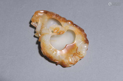 A gourd-shaped Hetian jade brush washer