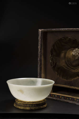 A greenish-grey jade bowl