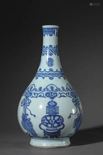 A blue and white porcelain vase