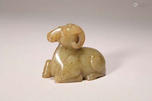 A jade goat ornament