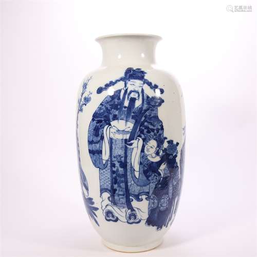 A blue and white figure porcelain vase