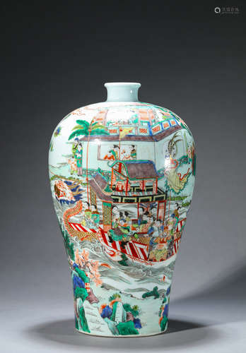 A multicolored figure porcelain meiping