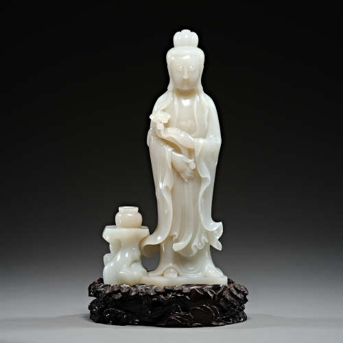 Qing Dynasty of China,Hetian Jade Avalokitesvara