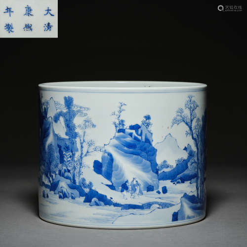 Qing Dynasty of China,Blue and White Pen Holder