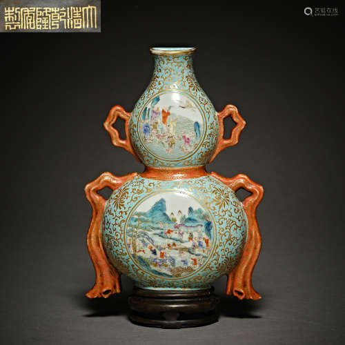 Qing Dynasty of China,Enamel Painted Wall Bottle