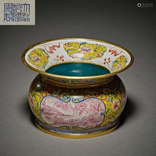Qing Dynasty of China,Painted Enamel Spittoon