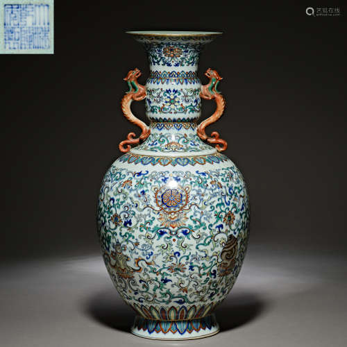 Qing Dynasty of China,Fighting Colors Binaural Bottle