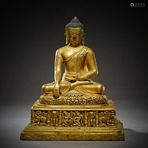 Qing Dynasty of China,Bronze Gilt Buddha Statue