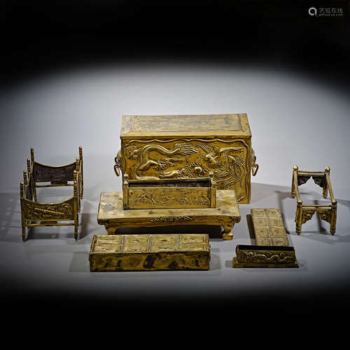 Qing Dynasty of China,Bronze Gilt Outer Coffin