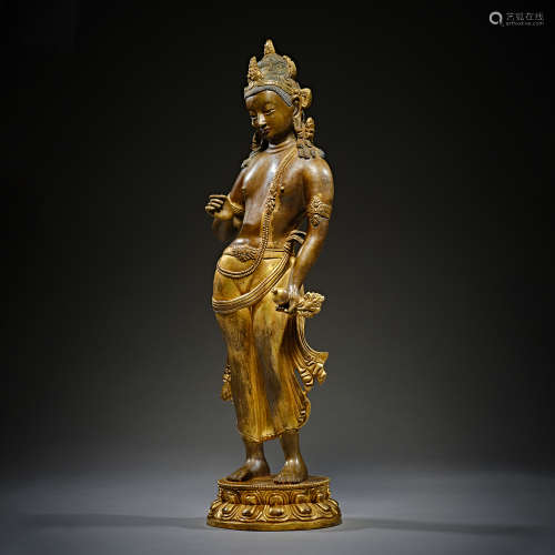 Qing Dynasty of China,Bronze Gilt Buddha Statue