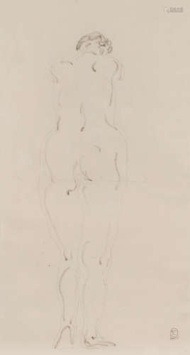常玉 SANYU (1985-1966) 梳妆裸女 1920-1930 纸本炭笔