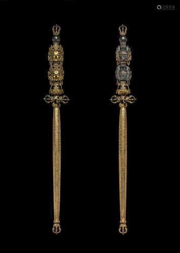 16世纪 铜鎏金法杖