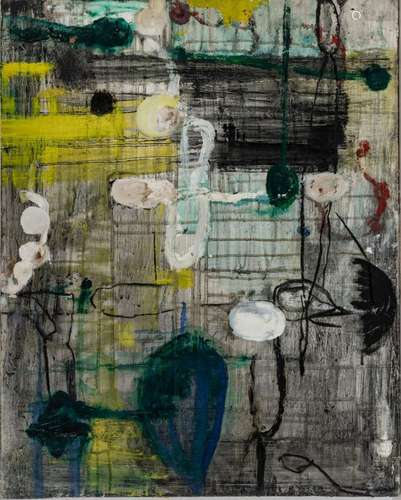 TOM SAVAGE (AMERICAN, B. 1953) MIXED MEDIA ON WOOD PANEL, C....