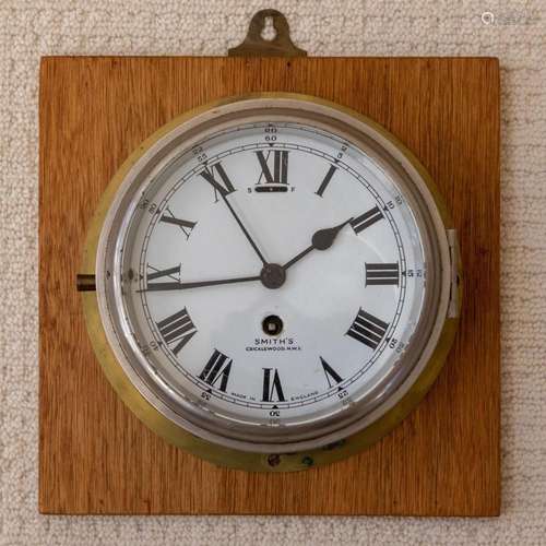 SMITH S CRICKLEWOOD N.W.2. SHIP S CLOCK, 20TH C., DIA 9"...