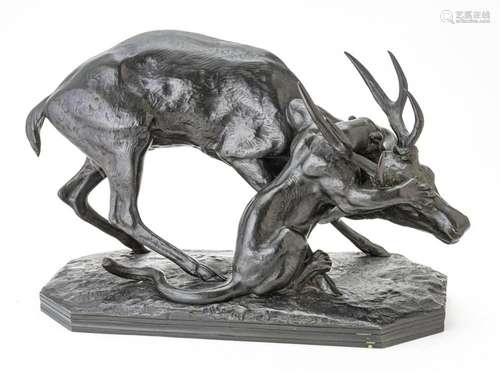 ANTOINE BARYE (FRENCH, 1795-1875) BRONZE SCULPTURE, SUSSE FR...