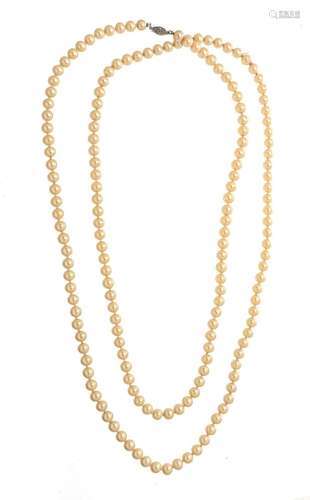 CULTURED PEARL (6-7MM) SINGLE STRAND NECKLACE, L 54", T...