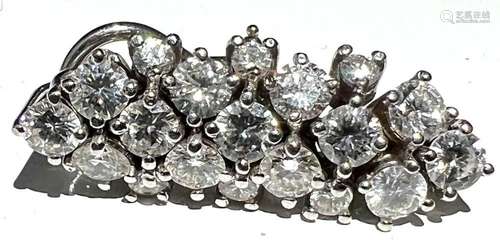 DIAMOND EARRING, H 1 1/8", W 3/8", T.W. 7 GR