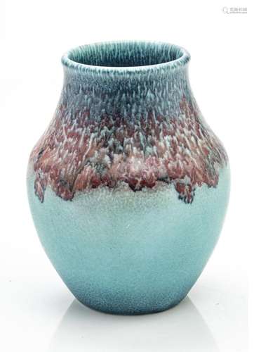 ROOKWOOD PAINTED MATTE POTTERY VASE, LOUISE ABEL AND ELIZABE...